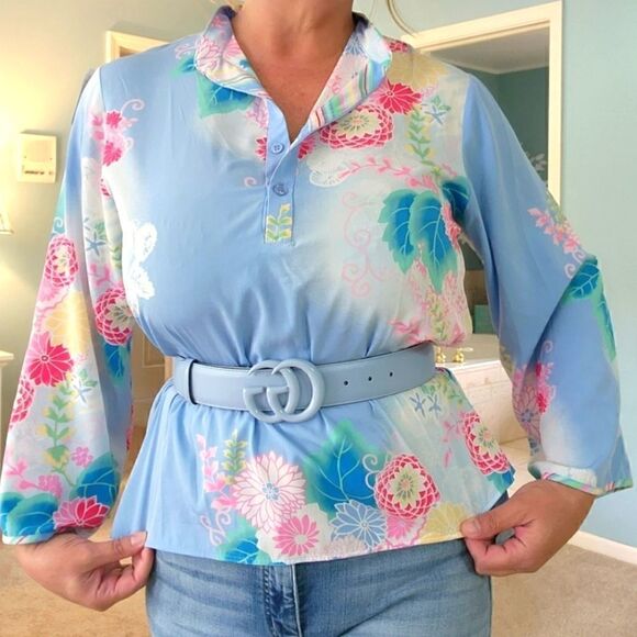 NATORI floral blouse   - Picture 1 of 12